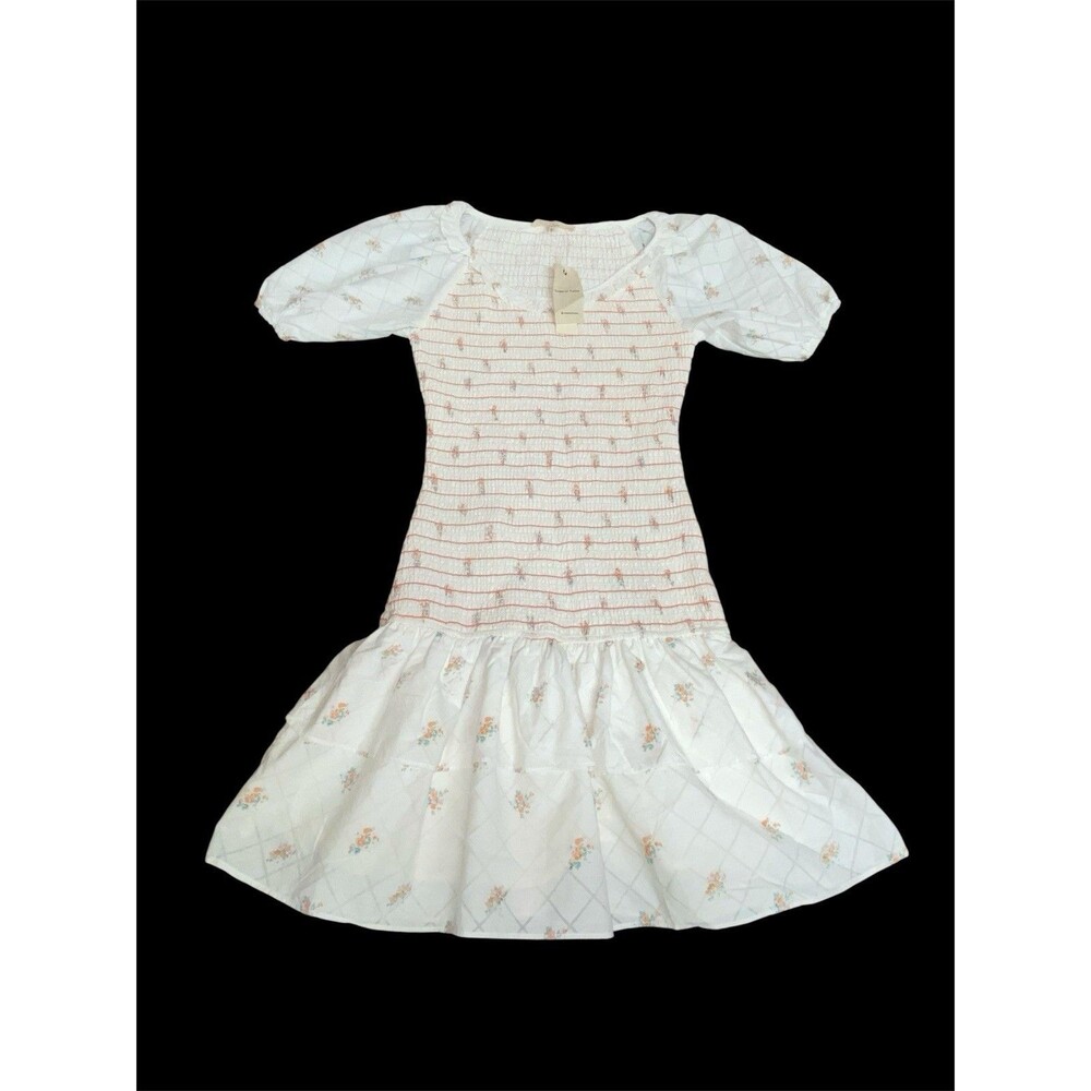 Sweet En Forme Floral Smocked Mini Dress Tiered Cottage Core Size Small NWT
